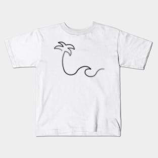 one line palm and wave Kids T-Shirt